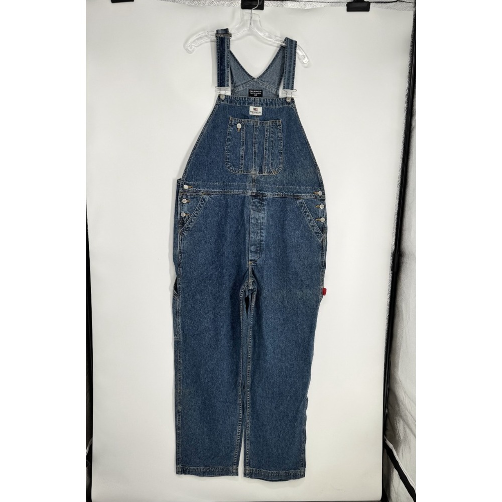 Vintage Polo Jeans Co Ralph Lauren Carpenter Bib Overalls Mens Large Baggy Denim